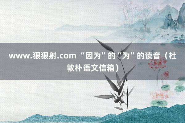 www.狠狠射.com “因为”的“为”的读音（杜敦朴语文信箱）