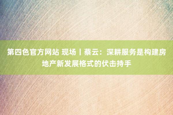 第四色官方网站 现场丨蔡云：深耕服务是构建房地产新发展格式的伏击持手