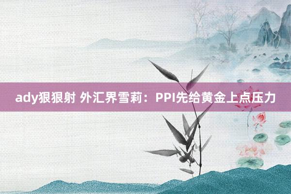 ady狠狠射 外汇界雪莉：PPI先给黄金上点压力