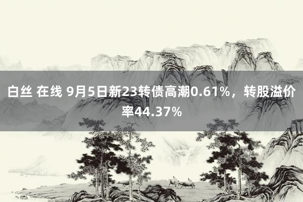 白丝 在线 9月5日新23转债高潮0.61%，转股溢价率44.37%