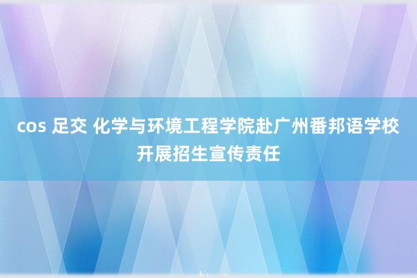 cos 足交 化学与环境工程学院赴广州番邦语学校开展招生宣传责任